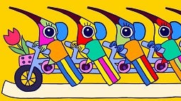 Bike month hummingbirds riding by Erick Wonderly.