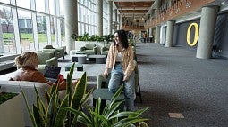 students in Portland Library and Learning Center.